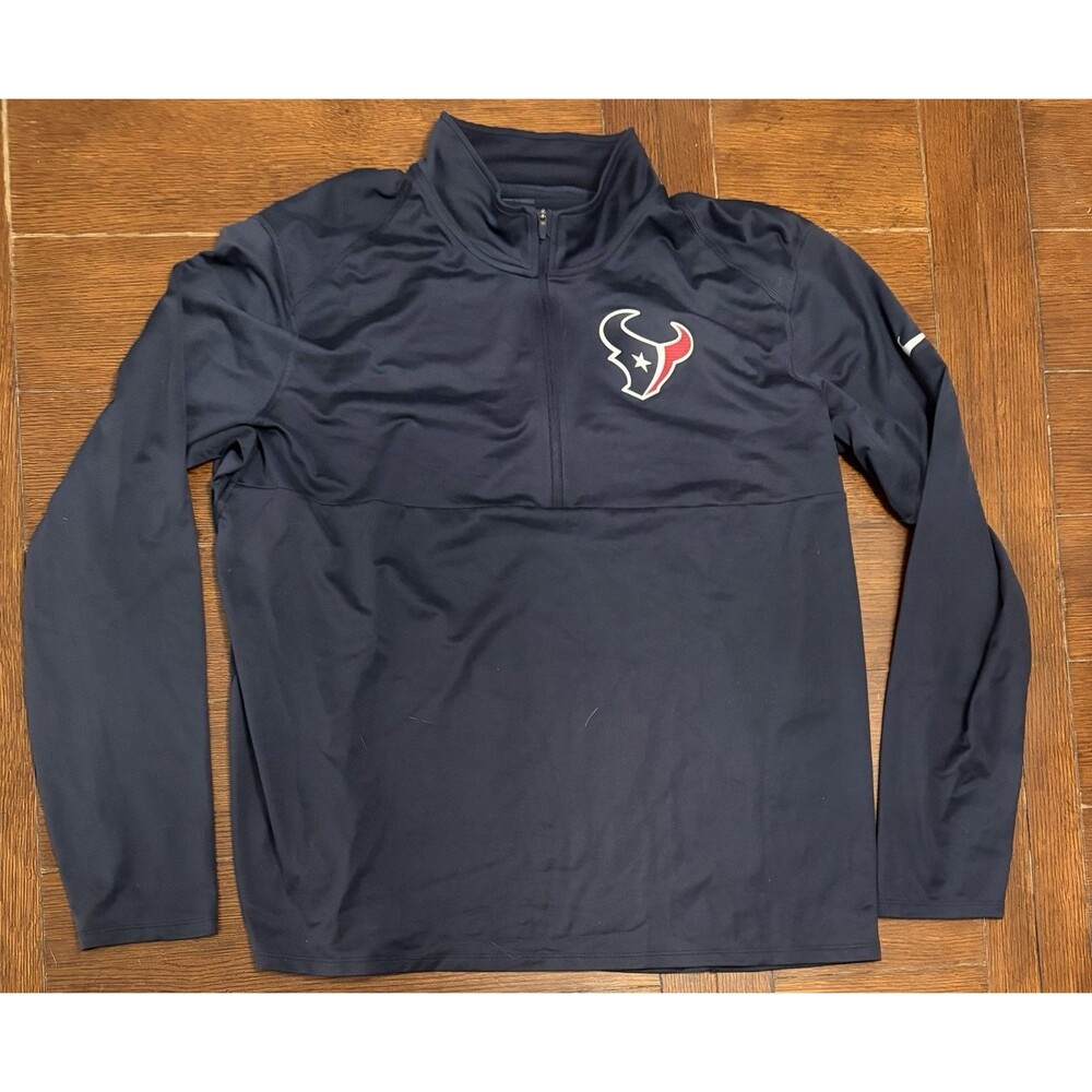 Men’s Houston Texans Nike Size 2XL Navy Dri Fit 1/4 Zip Jacket Pullover